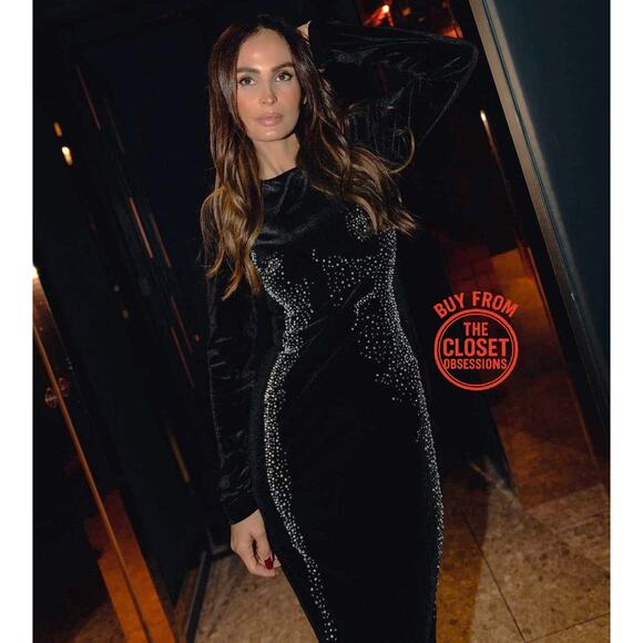 ZARA Midi Dress with Rhinestone Details NWT - Picture 11 of 16